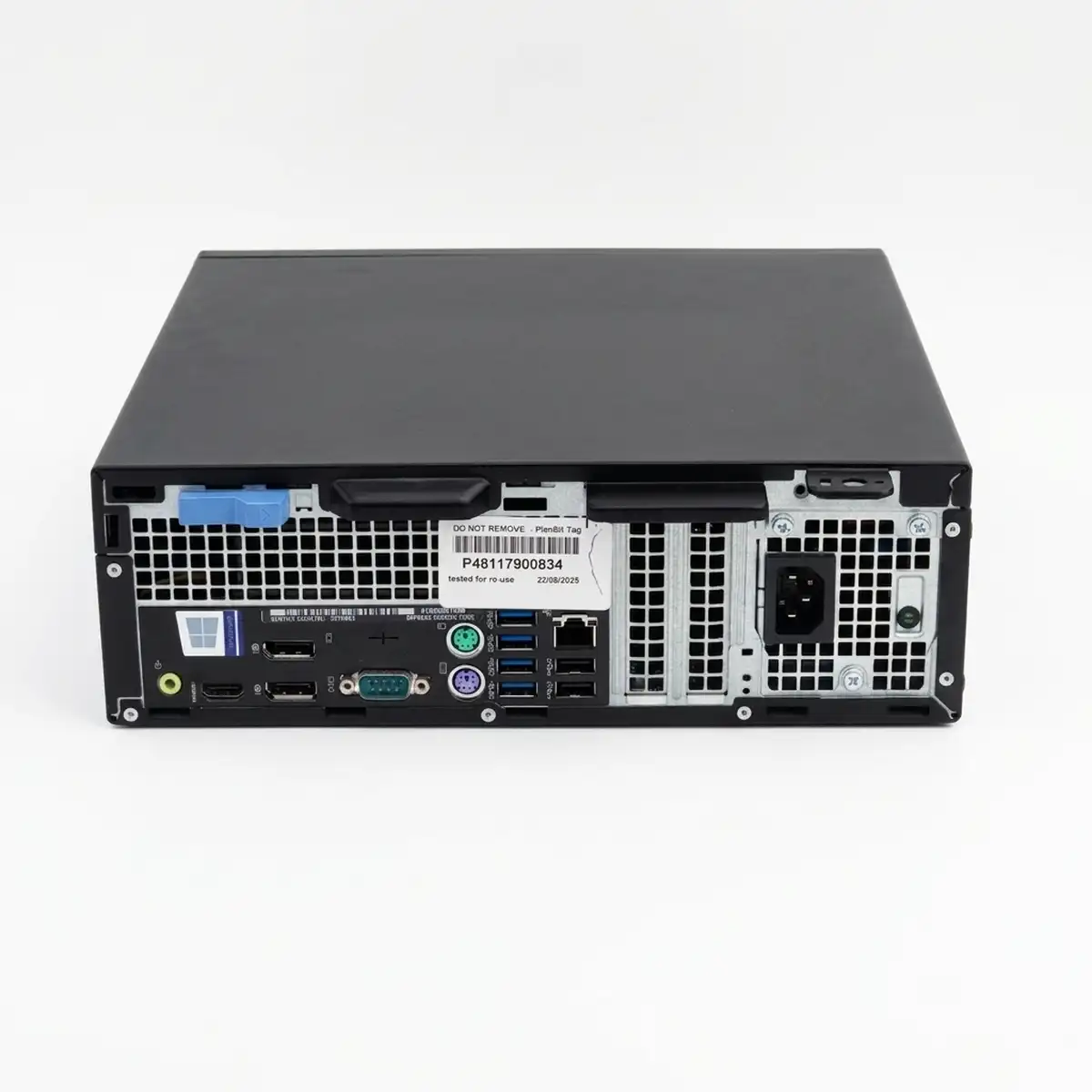 Dell OptiPlex 5050 SFF – Intel Core i3-7100 / 8GB RAM / 128GB NVMe SSD 2 Dell Optiplex 5050 SFF felújított PC hátoldali nézeből