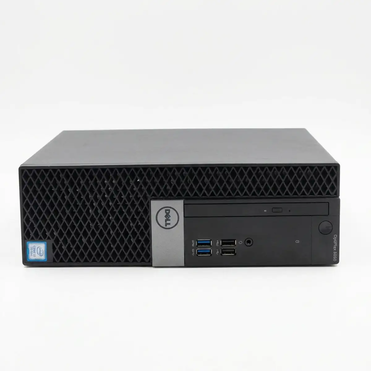 Dell OptiPlex 5050 SFF – Intel Core i3-7100 / 8GB RAM / 128GB NVMe SSD 1 Dell Optiplex 5050 SFF használt PC előlapi nézetből
