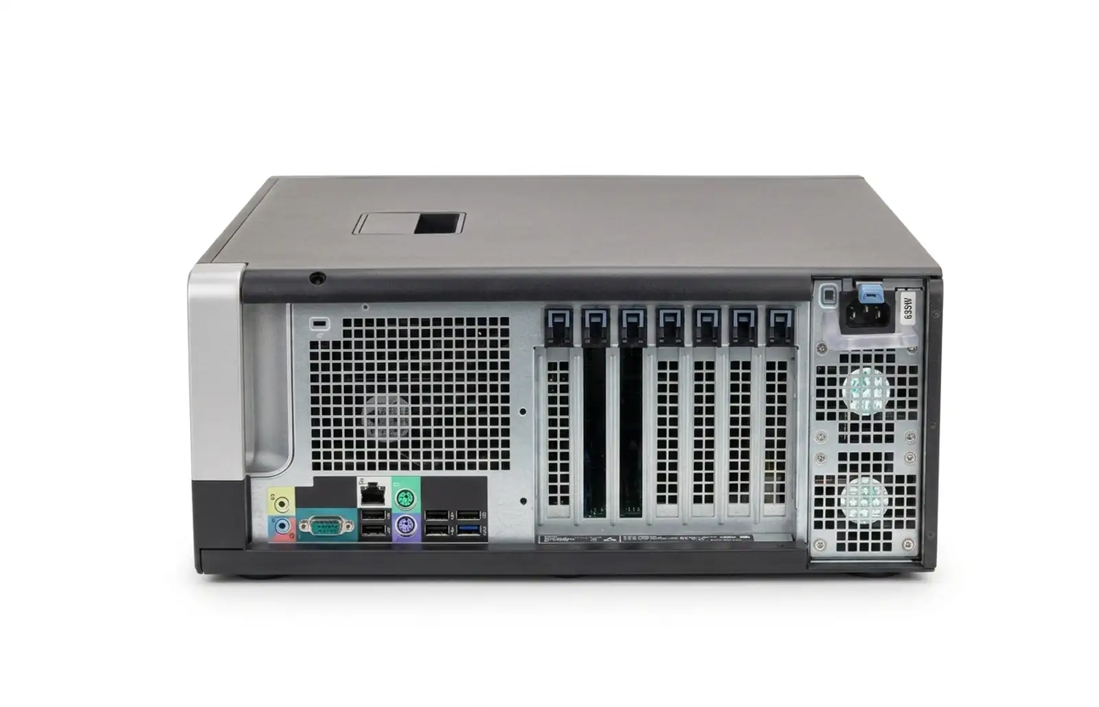 Dell Precision T3600 Workstation Xeon E5, 16GB ECC, 635W táppal 2 Dell Precision T3600 Tower Intel Xeon workstation munkaállomás hátlapi képe
